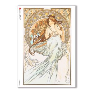NOUVEAU-0008. Carta di riso art nouveau per decoupage.
