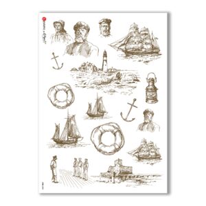 JOBS-0008. Carta di riso mestieri per decoupage.