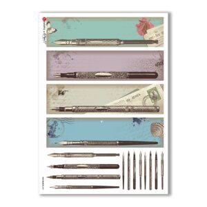OLD OBJECTS-0001. Carta di riso oggetti vintage per decoupage.