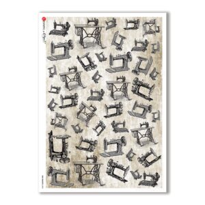 OLD OBJECTS-0003. Carta di riso oggetti vintage per decoupage.