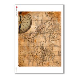 OLD-MAPS-0004. Carta di riso mappe antiche per decoupage.