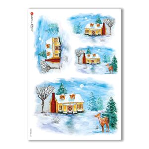 CHRISTMAS-0069. Carta di riso Natale per decoupage.