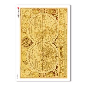 OLD-MAPS-0021. Carta di riso mappe antiche per decoupage.