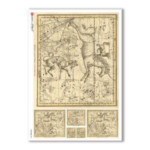 OLD-MAPS-0028. Carta di riso mappe antiche per decoupage.