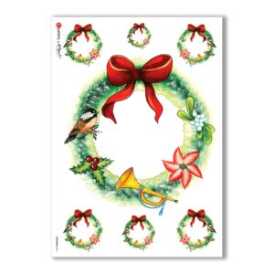 CHRISTMAS-0071. Carta di riso Natale per decoupage.