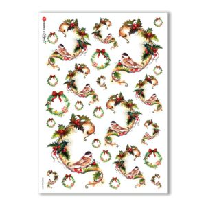 CHRISTMAS-0072. Carta di riso Natale per decoupage.