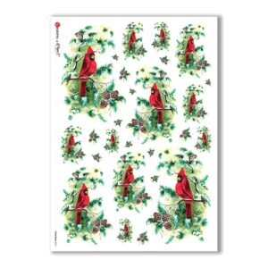 CHRISTMAS-0073. Carta di riso Natale per decoupage.