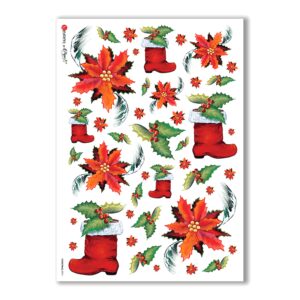 CHRISTMAS-0074. Carta di riso Natale per decoupage.