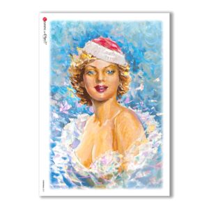 CHRISTMAS-0075. Carta di riso Natale per decoupage.