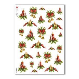 CHRISTMAS-0080. Carta di riso Natale per decoupage.