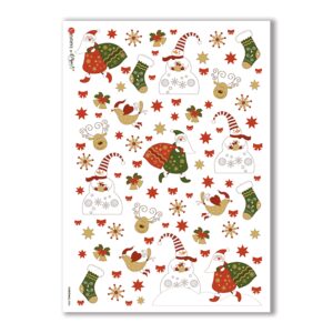 CHRISTMAS-0084. Carta di riso Natale per decoupage.