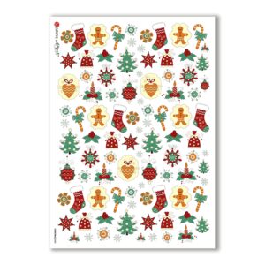 CHRISTMAS-0085. Carta di riso Natale per decoupage.