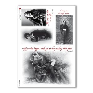 PHRASES-0003. Carta di riso frasi per decoupage.