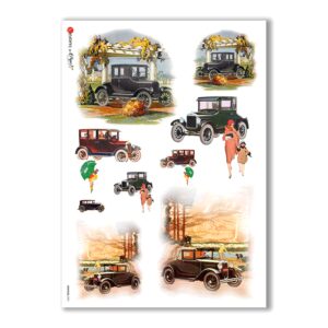 VEHICLES-0001. Carta di riso veicoli per decoupage.