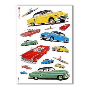 VEHICLES-0002. Carta di riso veicoli per decoupage.