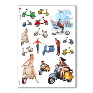 VEHICLES-0006. Carta di riso veicoli per decoupage.