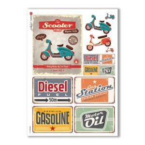 VEHICLES-0014. Carta di riso veicoli per decoupage.