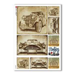 VEHICLES-0015. Carta di riso veicoli per decoupage.