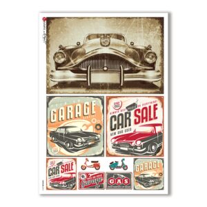 VEHICLES-0016. Carta di riso veicoli per decoupage.