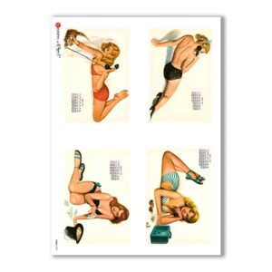 PINUP-0002. Carta di riso pin-up per decoupage.
