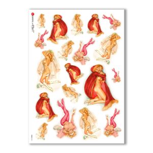 PINUP-0010. Carta di riso pin-up per decoupage.