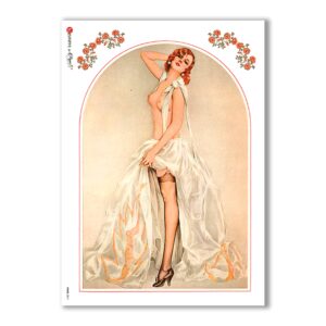 PINUP-0011. Carta di riso pin-up per decoupage.