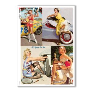 PINUP-0015. Carta di riso pin-up per decoupage.