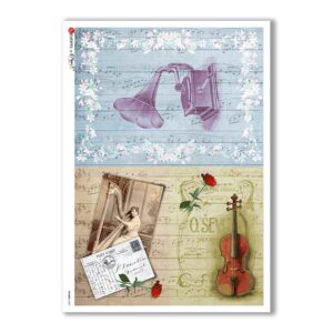 SHABBY-0002. Carta di riso shabby per decoupage.