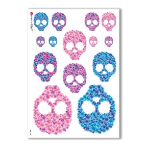 SKULL-0008. Carta di riso teschi per decoupage.