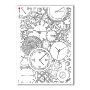 TIME-0004. Carta di riso orologi per decoupage.