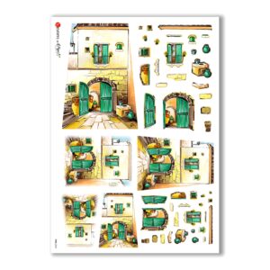 TILES-0002. Carta di riso tegole per decoupage.
