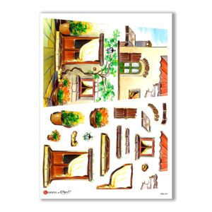 TILES-0003. Carta di riso tegole per decoupage.