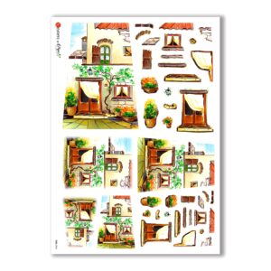 TILES-0004. Carta di riso tegole per decoupage.