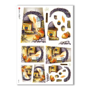 TILES-0006. Carta di riso tegole per decoupage.