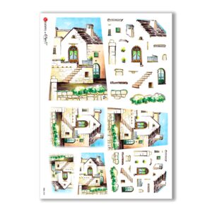 TILES-0008. Carta di riso tegole per decoupage.