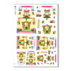 TILES-0012. Carta di riso tegole per decoupage.