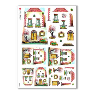 TILES-0016. Carta di riso tegole per decoupage.