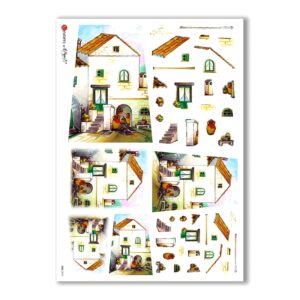 TILES-0018. Carta di riso tegole per decoupage.