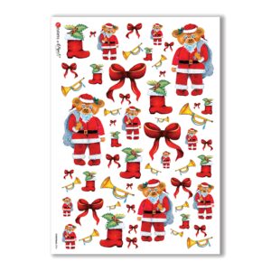 CHRISTMAS-0096. Carta di riso Natale per decoupage.