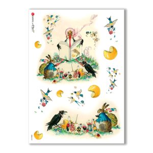 TALES-0002. Carta di riso fiabe per decoupage.