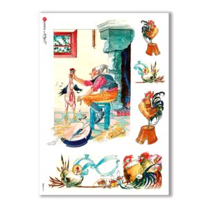 TALES-0014. Carta di riso fiabe per decoupage.