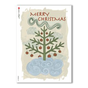 CHRISTMAS-0099. Carta di riso Natale per decoupage.
