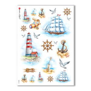 VIEWS-0002. Carta di riso paesaggi per decoupage.