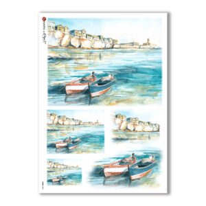 VIEWS-0004. Carta di riso paesaggi per decoupage.