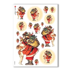 CHRISTMAS-0101. Carta di riso Natale per decoupage.