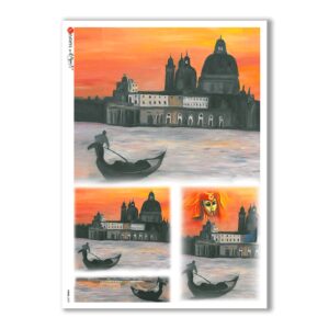 VIEWS-0009. Carta di riso paesaggi per decoupage.