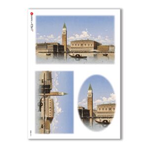 VIEWS-0012. Carta di riso paesaggi per decoupage.
