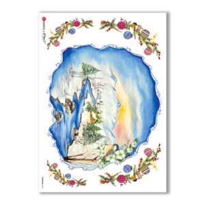 CHRISTMAS-0102. Carta di riso Natale per decoupage.