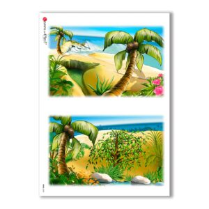 VIEWS-0020. Carta di riso paesaggi per decoupage.
