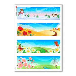 VIEWS-0021. Carta di riso paesaggi per decoupage.